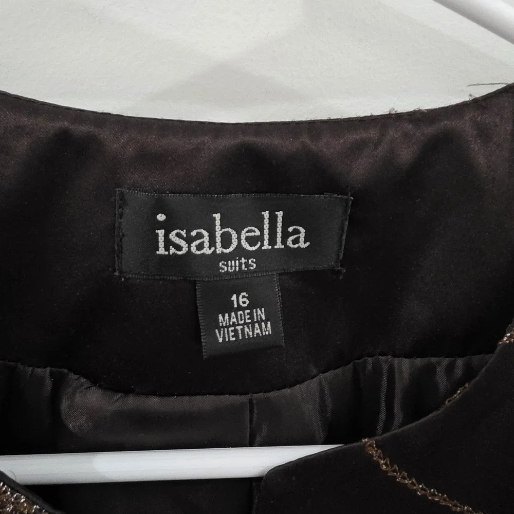 Womes Brown‎ Floral Embroidered Jacket Size 16 Glitter Glam Feminine Indie